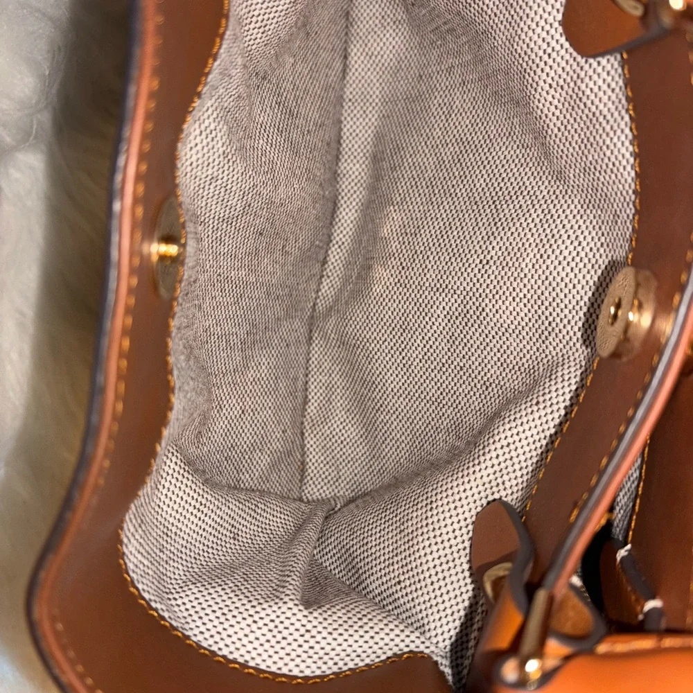 Dooney & Bourke Brown Leather City Barlow Tote Bag - Picture 7 of 8